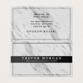 Carte De Visite Marbre professionnel en cuir noir (Extérieur déplié)