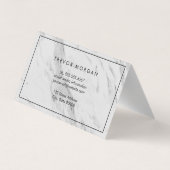 Carte De Visite Marbre professionnel en cuir noir (Dos)