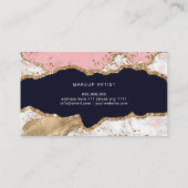 Carte De Visite Marbre Rose Agate Or Moderne Élégant (Dos)