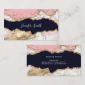 Carte De Visite Marbre Rose Agate Or Moderne Élégant (Devant / Derrière)