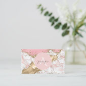 Carte De Visite Marbre rose agate or moderne élégant diamant (Debout devant)