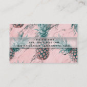 Carte De Visite Marbre rose ananas spirale moderne Tropical chic (Dos)