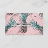 Carte De Visite Marbre rose ananas spirale moderne Tropical chic (Devant)