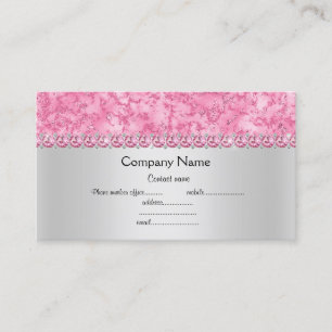 Carte De Visite Marbre rose argent élégant semi brillant entrepris