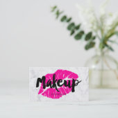 Carte De Visite Marbre rose au néon de typographie de lèvres de (Debout devant)