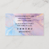 Carte De Visite Marbre Rose Bleu & Or (Dos)