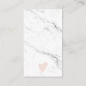 Carte De Visite Marbre rose brosse logo commander merci (Dos)