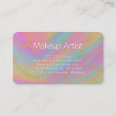 Carte De Visite Marbré Rose Chic Turquoise Bleu Sarcelle Or Violet (Dos)