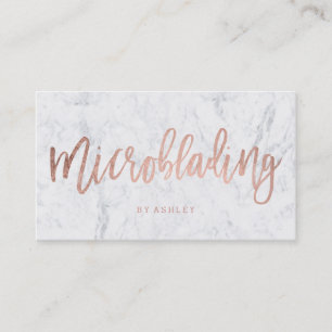 Carte De Visite Marbre rose de blanc de typographie d'or de