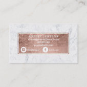Carte De Visite Marbre rose de blanc de typographie d'or de (Dos)