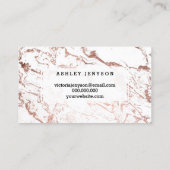Carte De Visite Marbre rose de blanc d'or de typographie de (Dos)