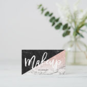 Carte De Visite Marbre rose de bloc de parties scintillantes d'or (Debout devant)