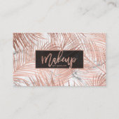 Carte De Visite Marbre rose de feuille de palmier d'or de (Devant)