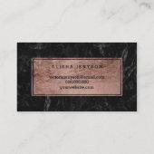 Carte De Visite Marbre rose de noir de manuscrit d'or de faux de (Dos)