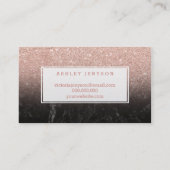 Carte De Visite Marbre rose de noir de parties scintillantes d'or (Dos)