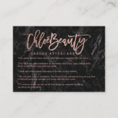 Carte De Visite Marbre rose de noir d'or de mèches de faux élégant (Devant)