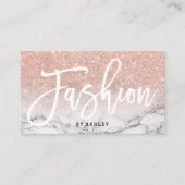 Carte De Visite Marbre rose de parties scintillantes d'or de (Devant)