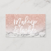 Carte De Visite Marbre rose de parties scintillantes d'or de (Devant)