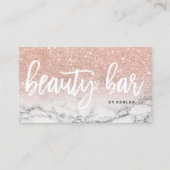 Carte De Visite Marbre rose de parties scintillantes d'or de (Devant)