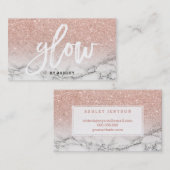 Carte De Visite Marbre rose de parties scintillantes d'or de (Devant / Derrière)
