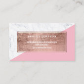 Carte De Visite Marbre rose de rose de typographie d'or de (Dos)