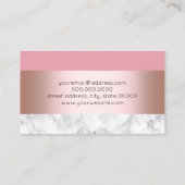 Carte De Visite Marbre rose de rose d'or de poussin moderne (Dos)