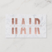 Carte De Visite Marbre rose de typographie d'or coupé par cheveux (Dos)