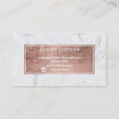 Carte De Visite Marbre rose de typographie d'or de manuscrit de (Dos)