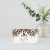 Carte De Visite Marbre Rose d'or initial (Debout devant)