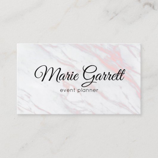 Carte De Visite Marbre Rose et Gris Moderne (Devant)