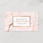 Carte De Visite Marbre rose et Rose (Devant)