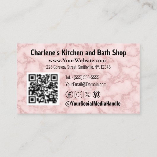 Carte De Visite Marbre rose Faux (Dos)