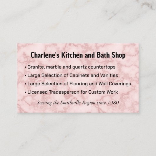 Carte De Visite Marbre rose Faux (Devant)