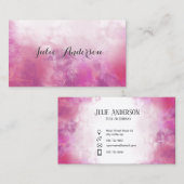 Carte De Visite Marbre rose féminin encre flottante (Devant / Derrière)