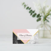 Carte De Visite Marbre Rose Géométrique (Debout devant)