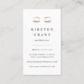 Carte De Visite Marbre & Rose Gold Lashes Beauté (Dos)