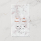 Carte De Visite Marbre & Rose Gold Lashes Beauté (Devant)