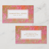 Carte De Visite Marbre rose Gold Make Up Artiste (Devant / Derrière)