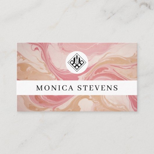 Carte De Visite Marbre rose liquide (Devant)