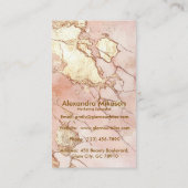 Carte De Visite Marbre Rose Luxe Or Professionnel (Dos)