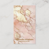 Carte De Visite Marbre Rose Luxe Or Professionnel (Devant)