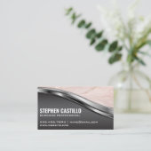 Carte De Visite Marbre rose | Métallique (Debout devant)