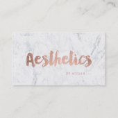 Carte De Visite Marbre rose moderne de typographie d'or (Devant)