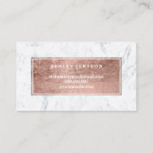 Carte De Visite Marbre rose moderne de typographie d'or de beauté (Dos)