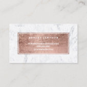 Carte De Visite Marbre rose moderne de typographie d'or de laser (Dos)