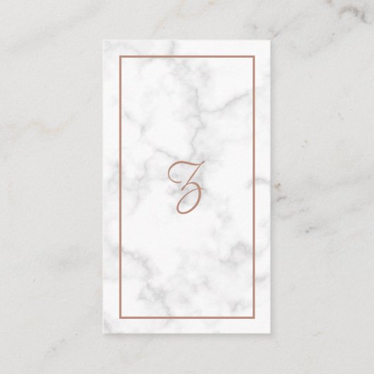 Carte De Visite Marbre Rose moderne élégant en or Script (Dos)