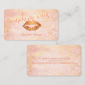 Carte De Visite Marbre Rose moderne élégant, Lèvres de Parties sci (Devant / Derrière)