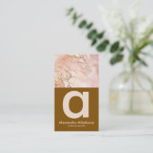 Carte De Visite Marbre Rose Moderne Luxe Marque (Debout devant)