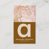 Carte De Visite Marbre Rose Moderne Luxe Marque (Devant)