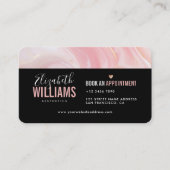 Carte De Visite Marbre rose Noir Or Beauté Esthétique Loyauté & (Devant)